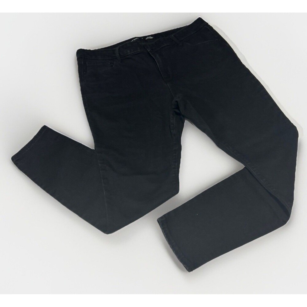 Old Navy Women's Size 14 Mid-Rise Rockstar Super Skinny Jeans Solid Black